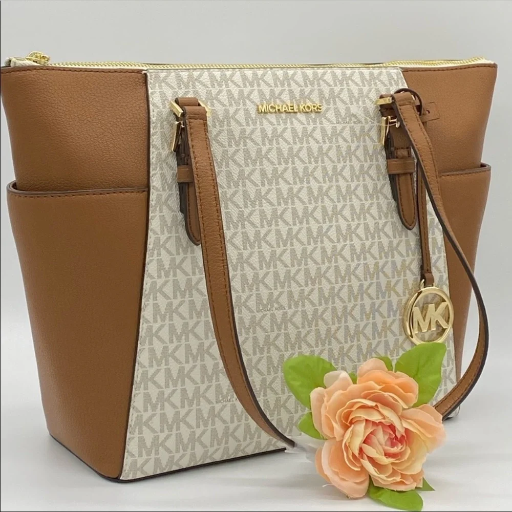 MICHAEL KORS CHARLOTTE LARGE TOP ZIP TOTE